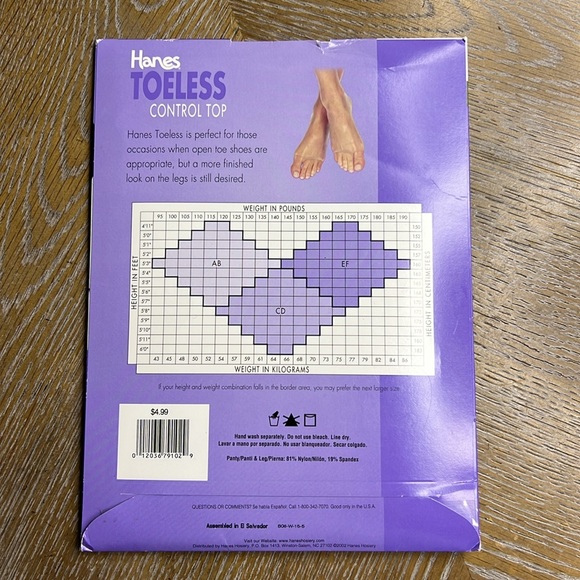 HANES Toeless Control Top + Silk Reflections Panty Hose Set of 2 CD - Picture 6 of 6